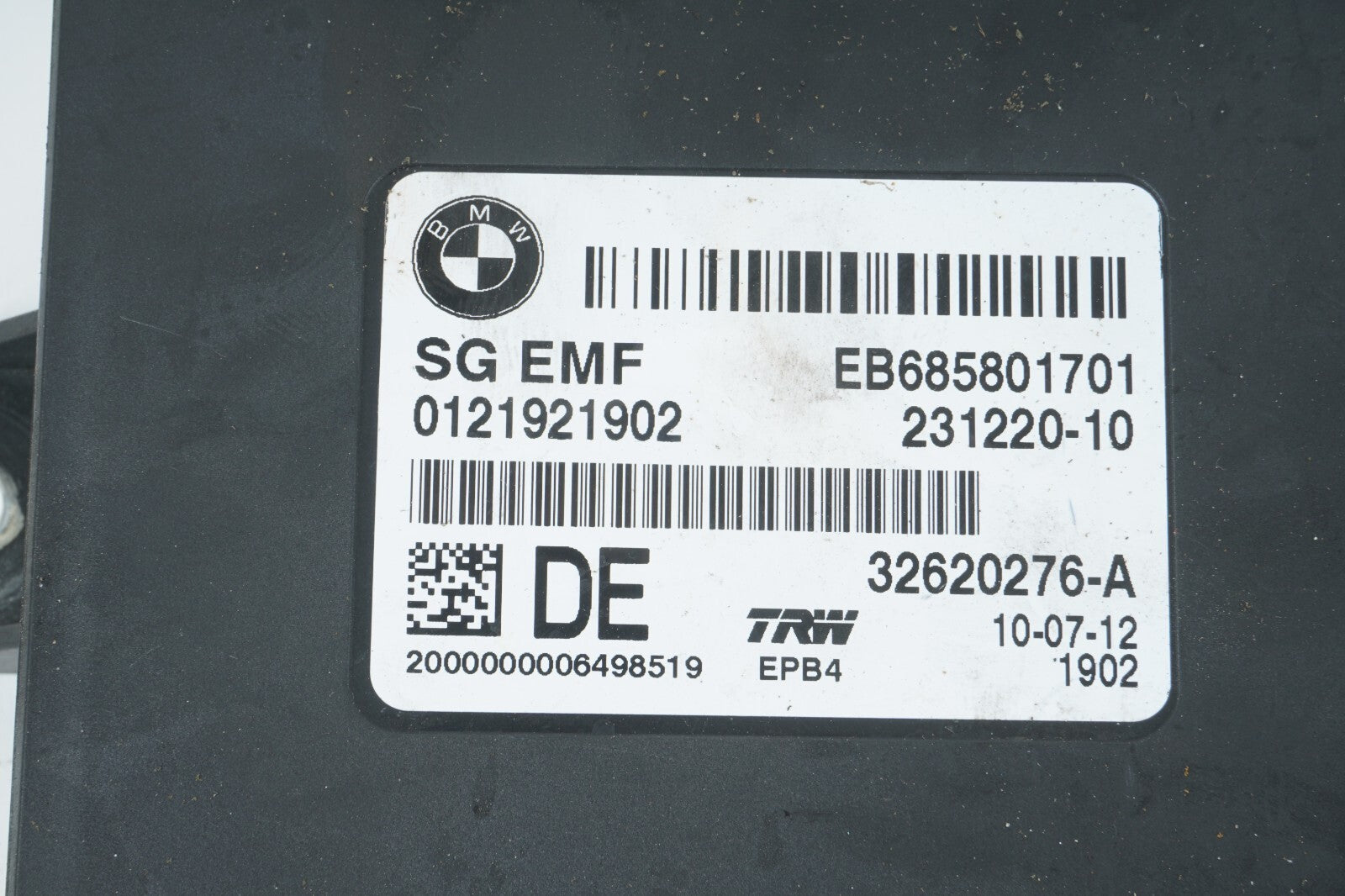 2012 - 2018 BMW 650i 640i PARKING BRAKE CONTROL MODULE 6858017  OEM