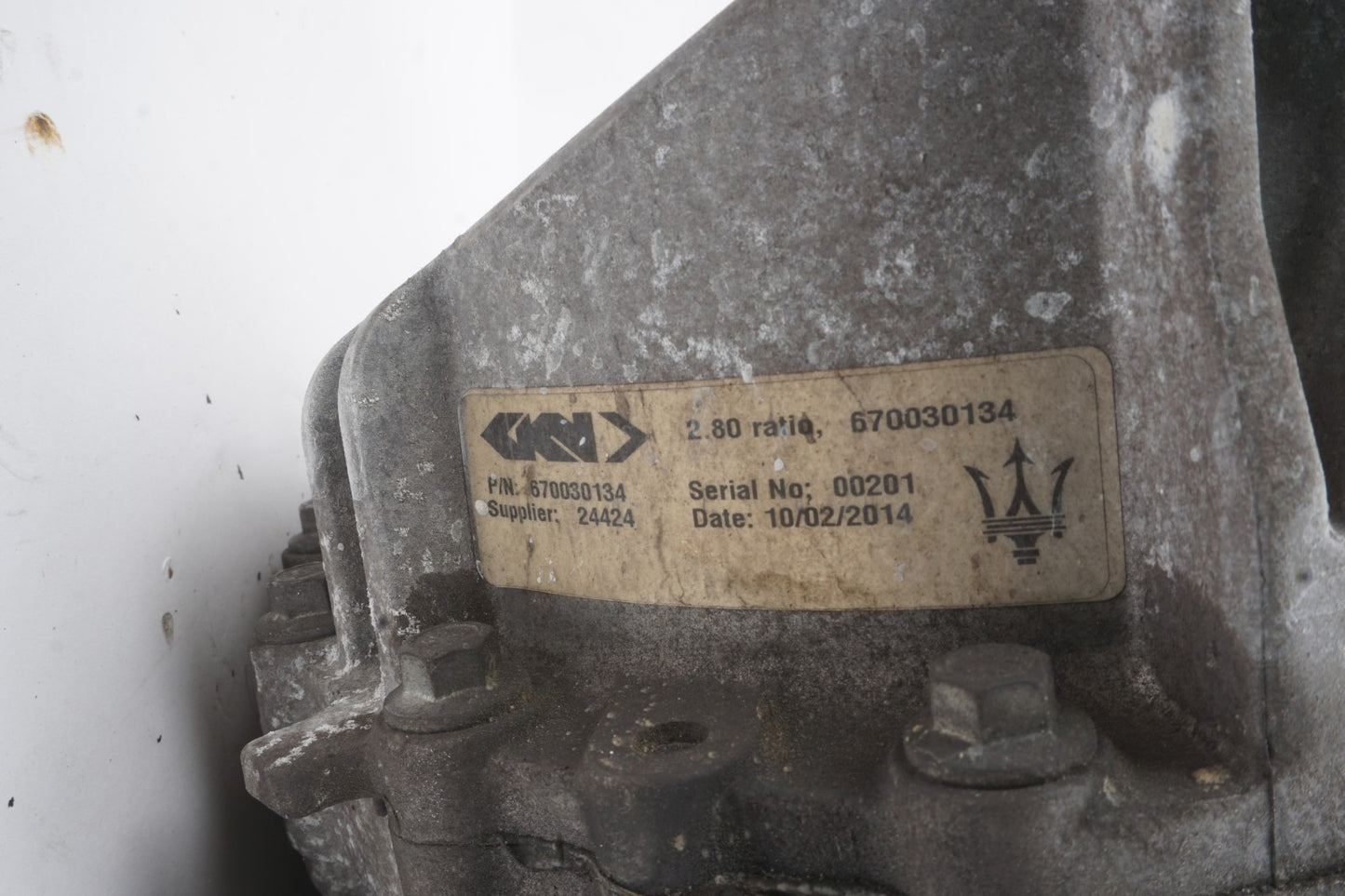 14-24 Maserati Ghibli RWD Rear Differential Carrier 2.80 Ratio 670030134 OEM