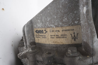 14-24 Maserati Ghibli RWD Rear Differential Carrier 2.80 Ratio 670030134 OEM