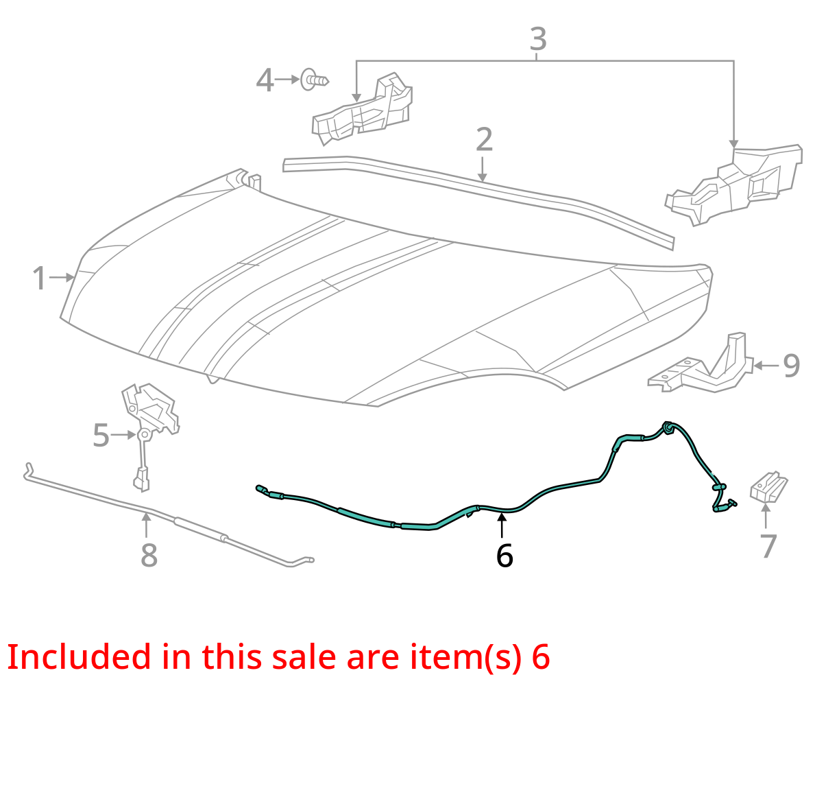 2016 2018 FIAT 500X Hood Release Cable  Bonnet Opening Handle Pull Lever