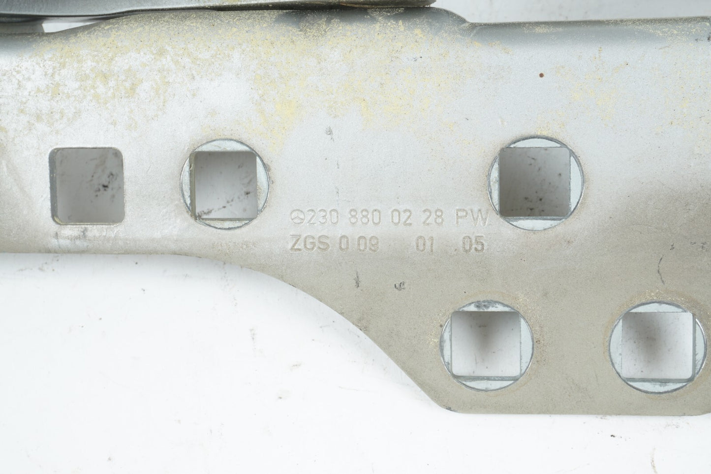 03 - 08 Mercedes R230 SL500 Hood Hinge Support Bracket Left & Right OEM