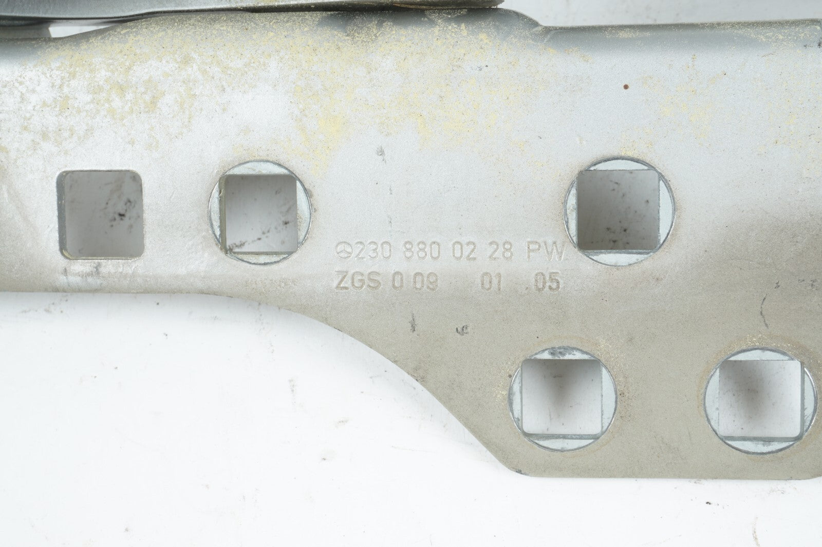 03 - 08 Mercedes R230 SL500 Hood Hinge Support Bracket Left & Right OEM