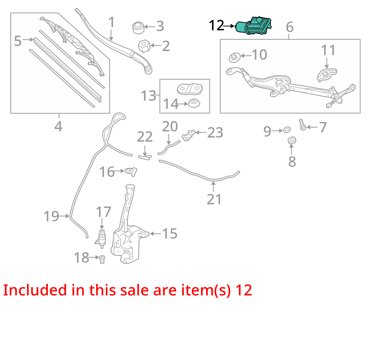 Fits 18 - 24 HONDA ODYSSEY 3.5L Wiper Motor Front w Linkage Arm 76505THRA02 OEM