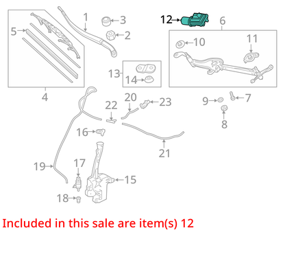 Fits 18 - 24 HONDA ODYSSEY 3.5L Wiper Motor Front w Linkage Arm 76505THRA02 OEM
