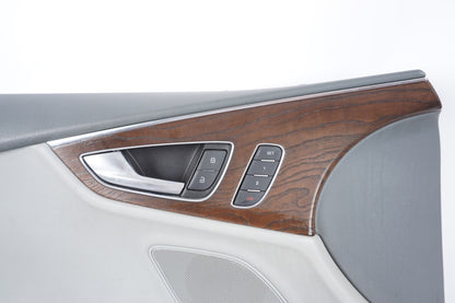 2012-2015 AUDI A7 FRONT LEFT DOOR TRIM PANEL GRAY LEATHER OEM