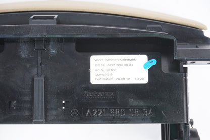 2010 -13 Mercedes W221 S550 S450 Dashboard Center Console CD Player Cover Beige