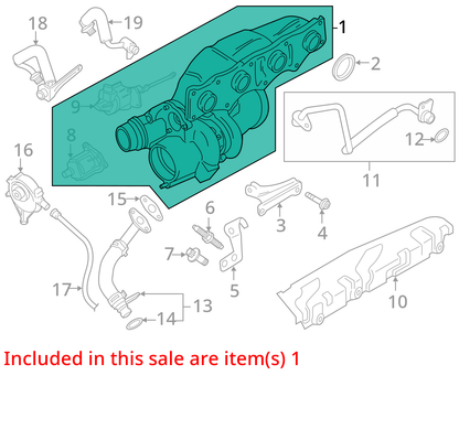2014-2017 BMW X3 2.0L ENGINE TURBO TURBOCHARGER 11-65-7-634-486 OEM