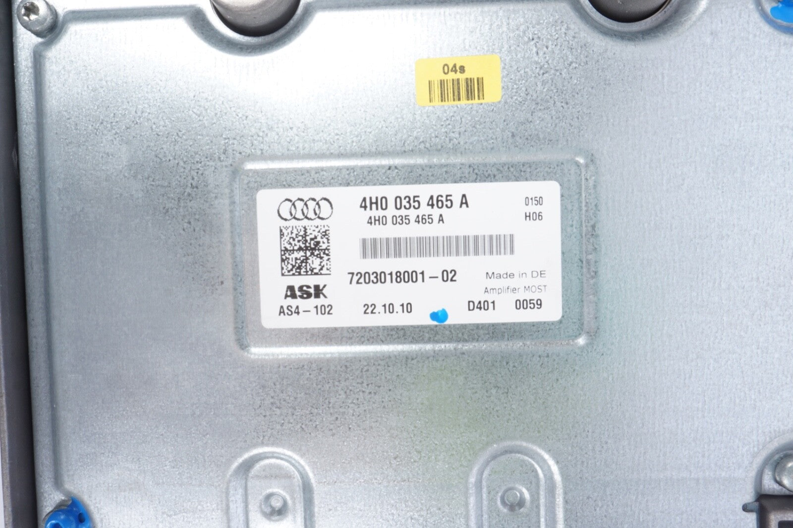 2011-2018 AUDI A8 A8L S8 AUDIO RADIO AMP AMPLIFIER BANG & OLUFSEN 4H0035465A OEM