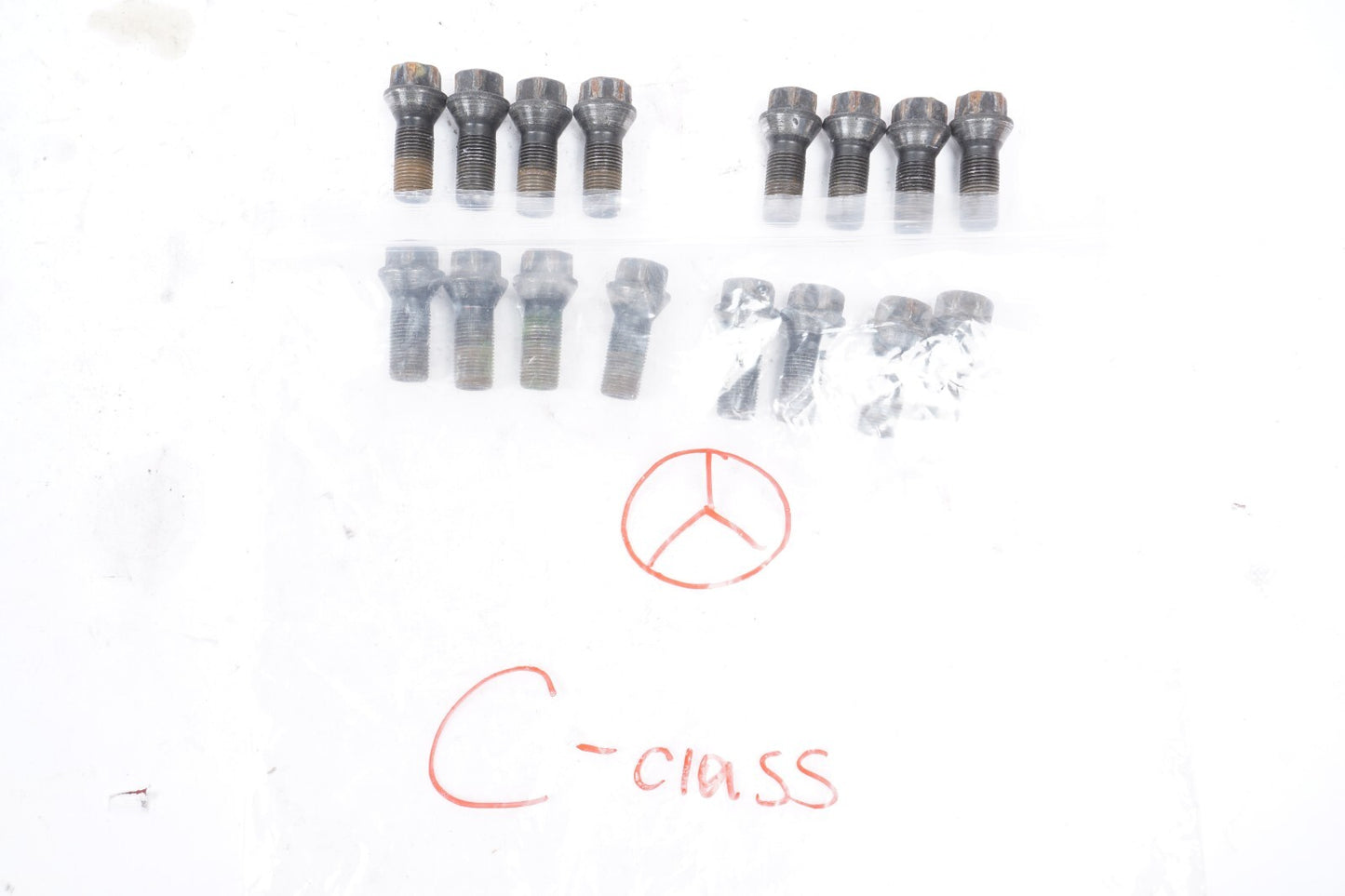 08-14 Mercedes W204 C300 C350 Wheel Lug Nut Bolt SET Of 16 OEM
