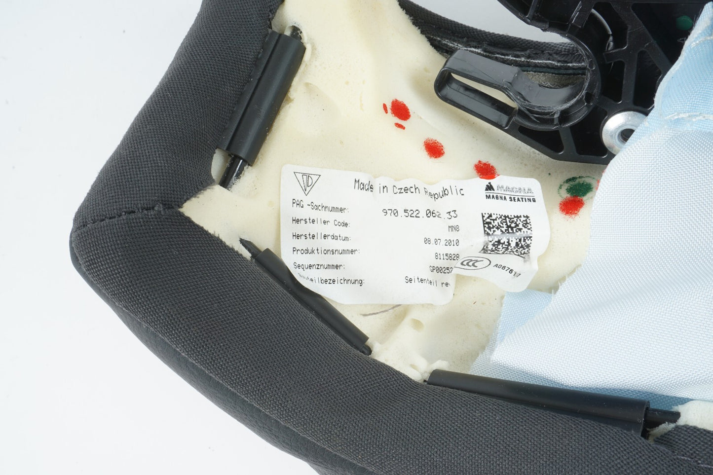 10 - 16 PORSCHE PANAMERA REAR SEAT BOOLSTER CUSION RIGHT PASSENGER SIDE OEM