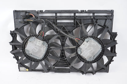 11-17 AUDI A8L A8 3.0L ENGINE COOLING FAN MOTOR W/ SHROUD OEM