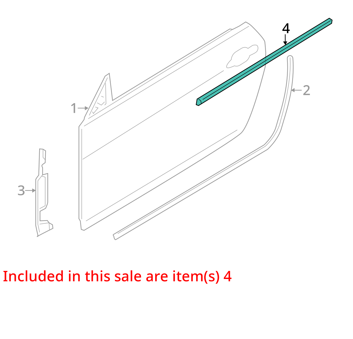 2014-2020 BMW 4728i 430I 435i FRONT RIGHT PASSENGER DOOR WINDOW BELT MOLDING OEM