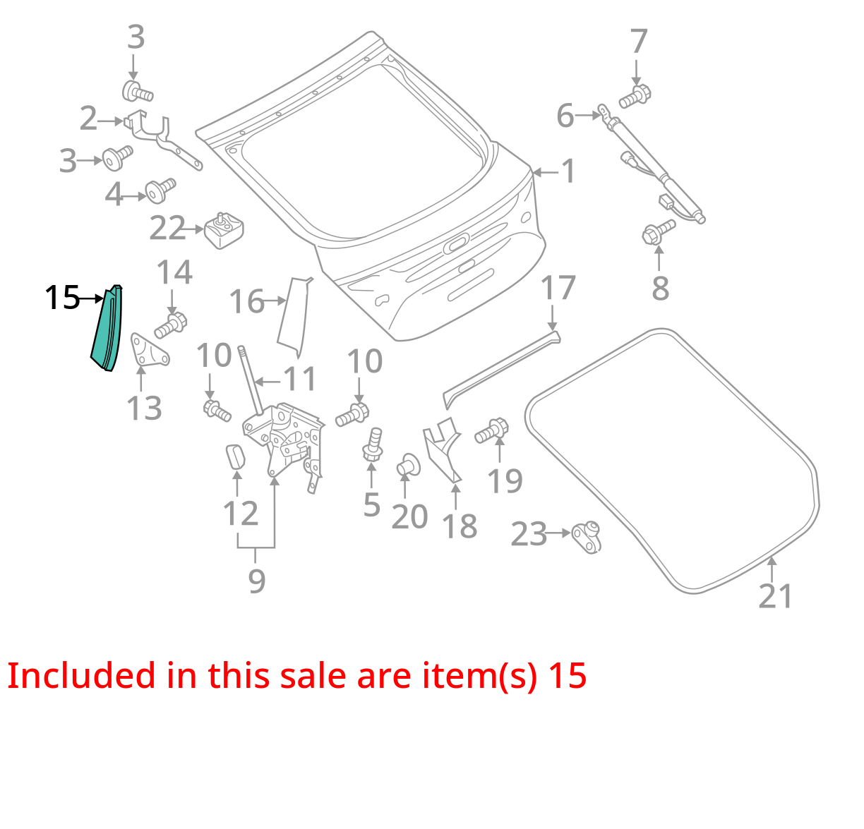 2012-2017 Audi A7 S7 RS7 Rear Tail Gate Support Hinge Trim Cover Left Side OEM