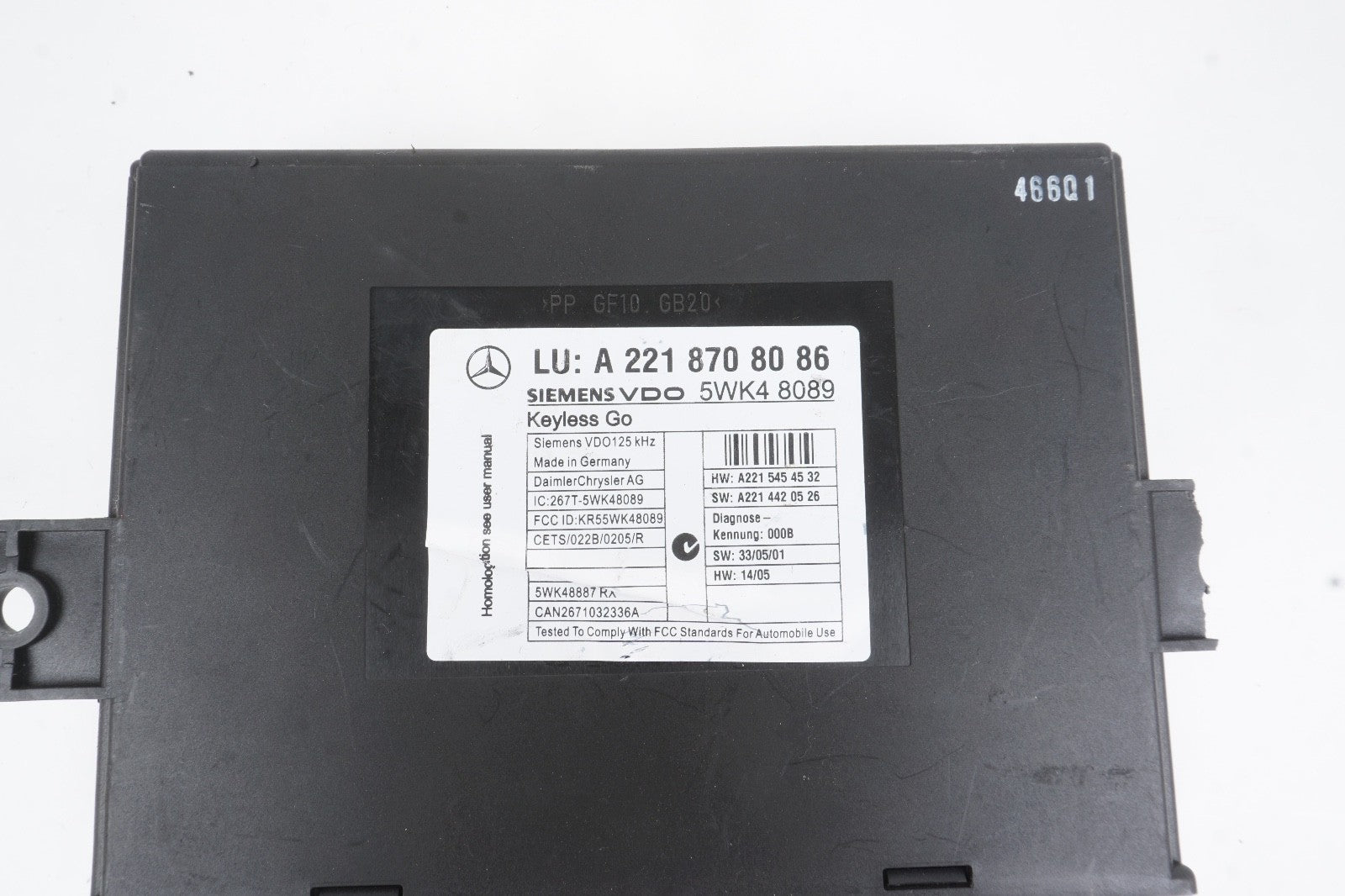 07-10 Mercedes W221 S600 CL550 S400 Keyless Go Control Module 2218708086 OEM