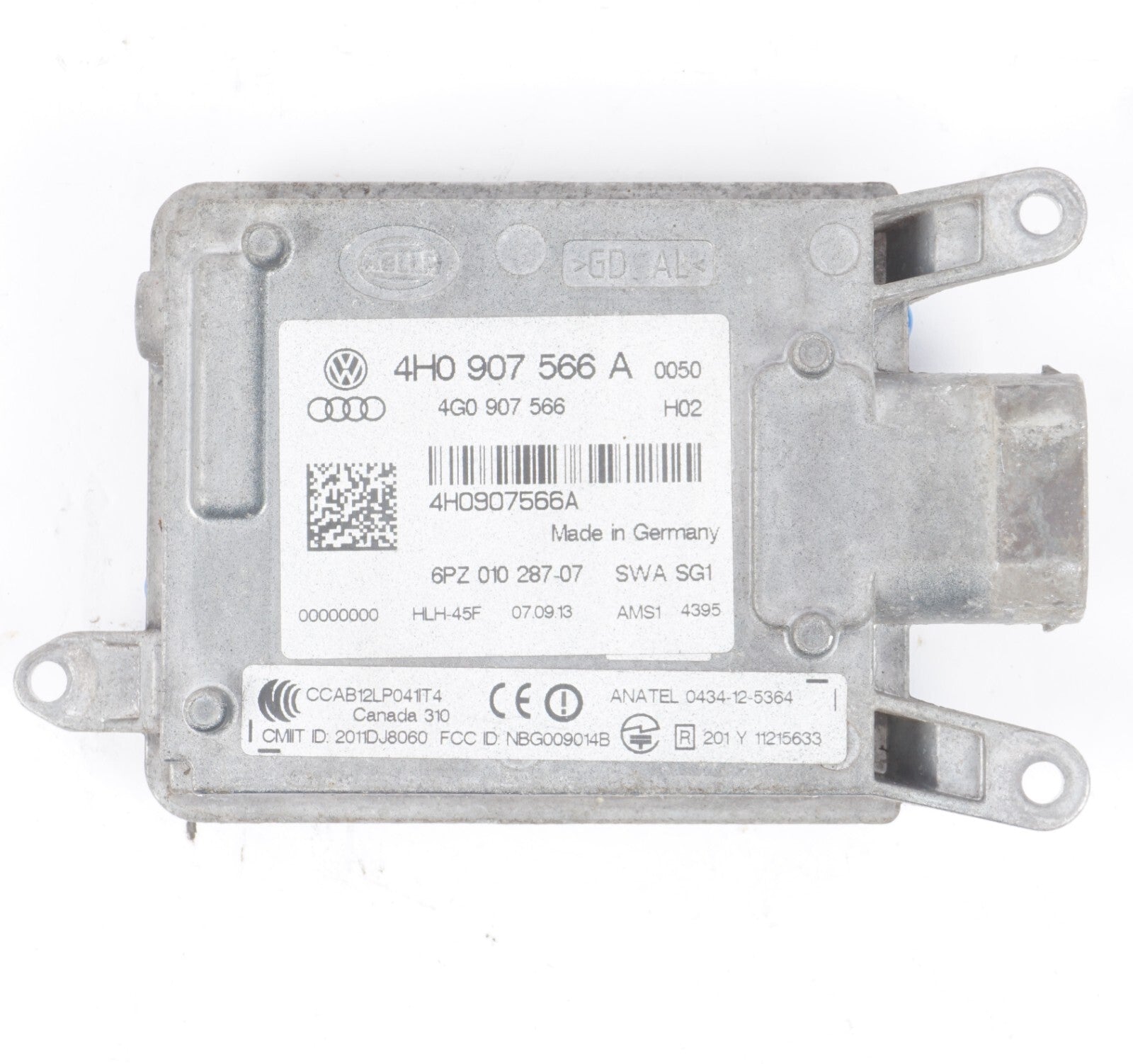 12-14 AUDI A8L A8 RIGHT REAR BLIND SPOT ALERT SENSOR MODULE 4H0907566A OEM