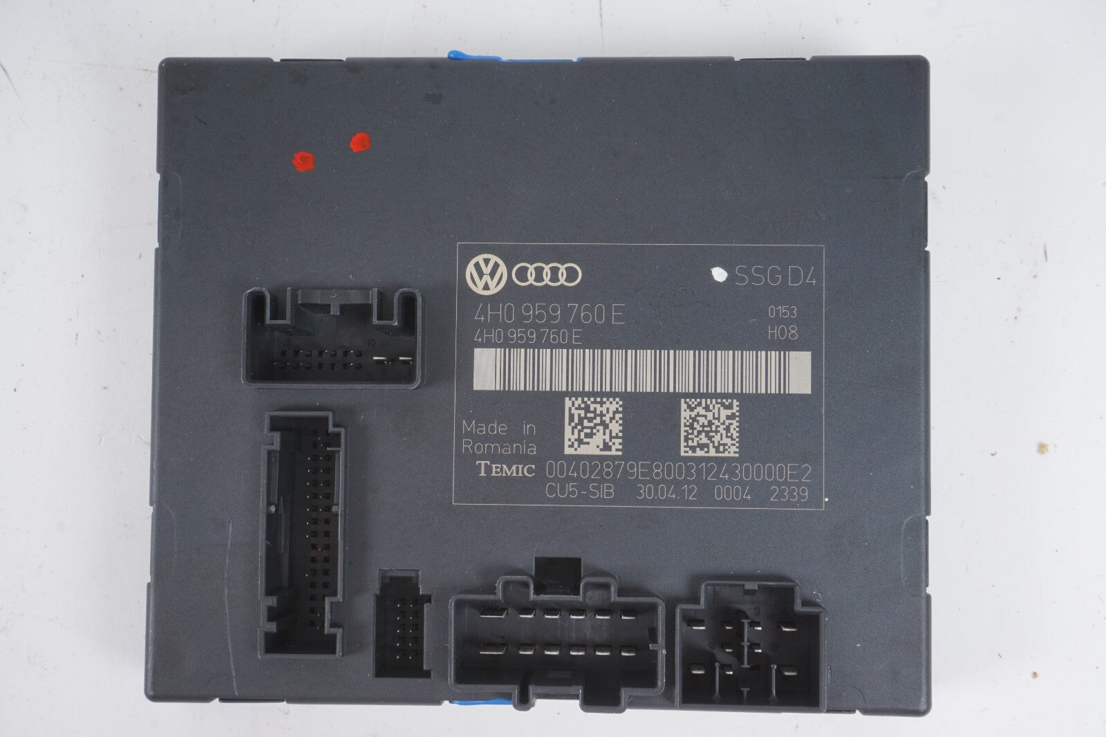 11-17 AUDI A8 A8L FRONT RIGHT PASSENGER SEAT CONTROL MODULE 4H0959760E OEM