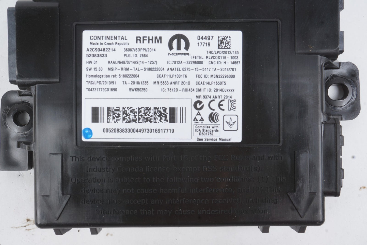 15-23 Jeep Renegade TPMS Tire Pressure Monitor Module 52083833 OEM