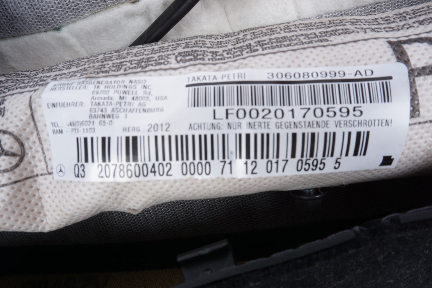 2010-14 MERCEDES E350 W212 COUPE FRONT LEFT DRIVER UPPER SEAT COVER BLACK