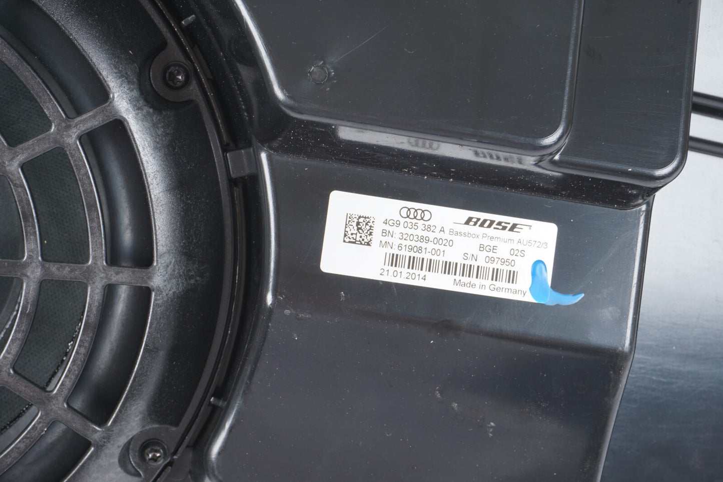 2012 - 2018 AUDI A7 S7 RS7 - REAR TRUNK BOSE SUBWOOFER SPEAKER 4G9035382A OEM