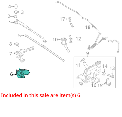 2015 - 2018 FORD FOCUS FRONT LEFT Wiper Motor PN: BM5117504AM