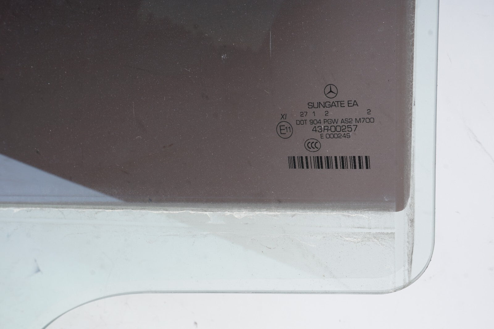 07-13 Mercedes W221 S400 S550 S63 Rear Left Driver Side Door Window Glass OEM