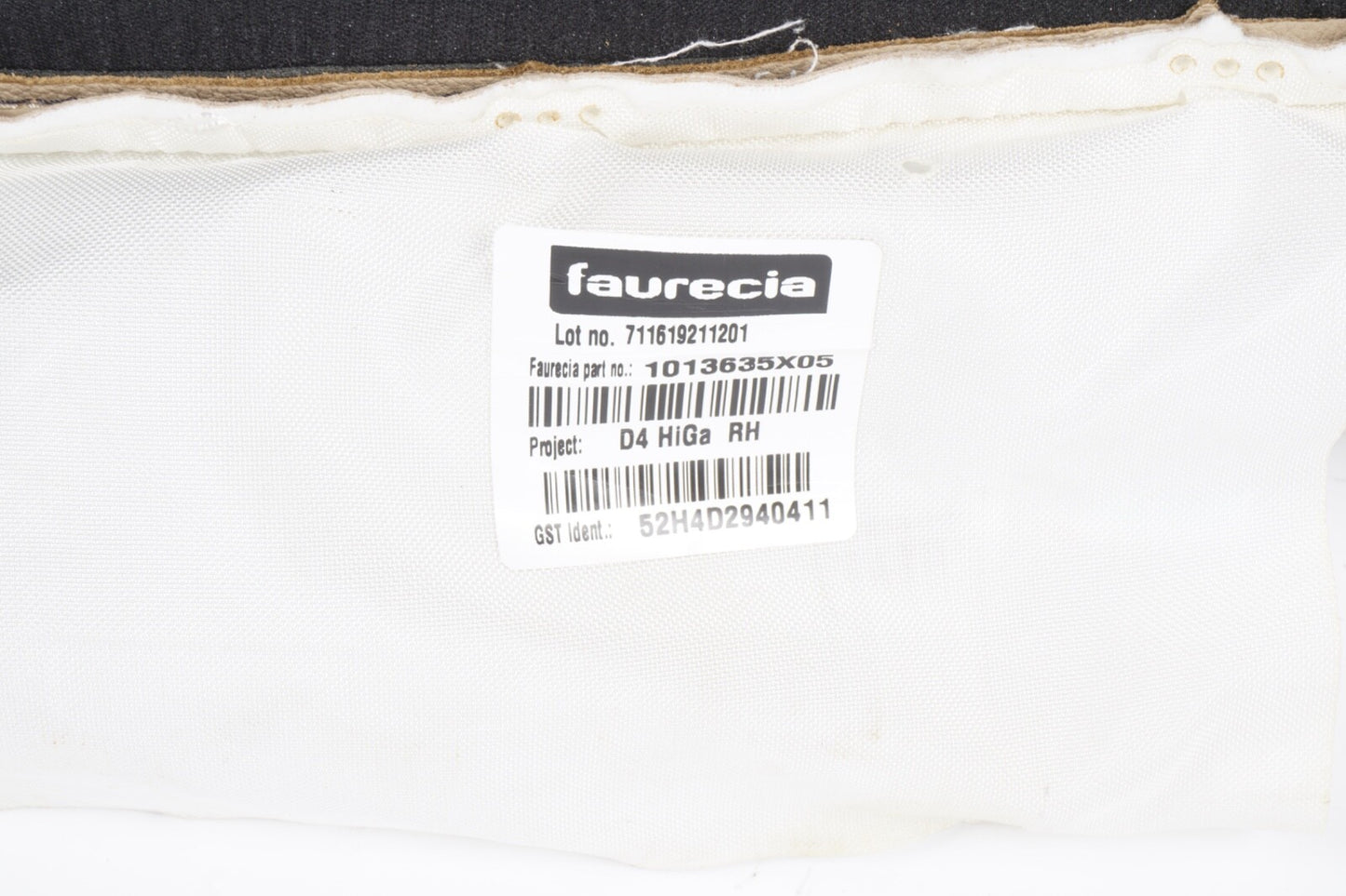 11-17 AUDI A8 A8L S8 REAR RIGHT PASSENGER SEAT BACK BACKREST UPPER COVER BEIGE