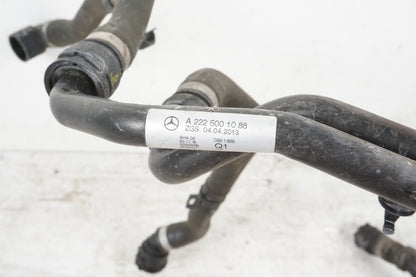 14-17 Mercedes S550e W222 3.0L Engine Coolant Hose Line Pipe SET OEM