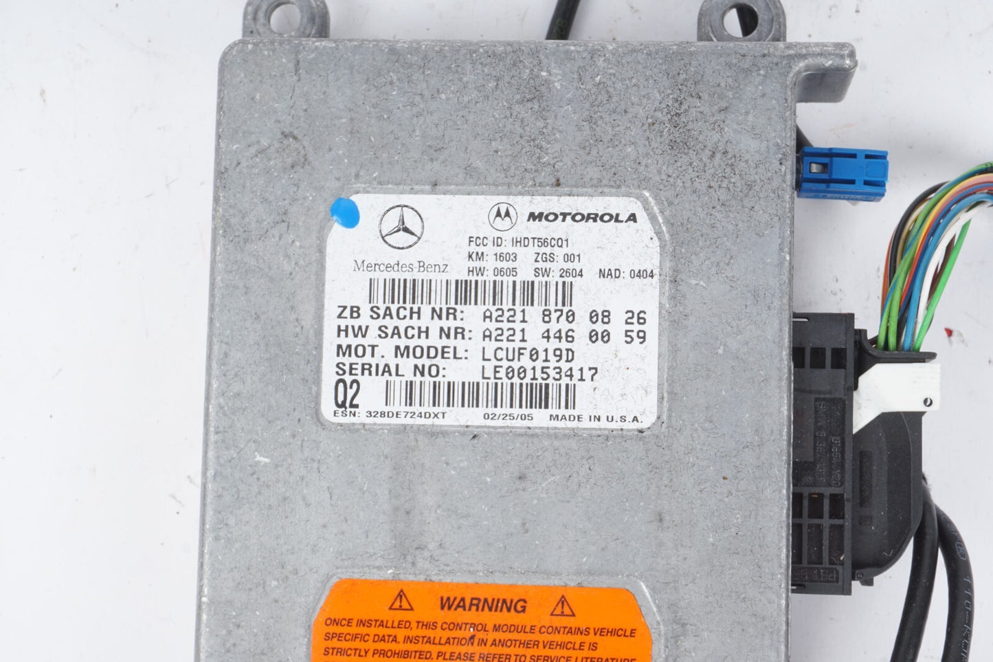 03-08 Mercedes R230 SL500 SL550 Voice Communication Control Module 2218700826OEM