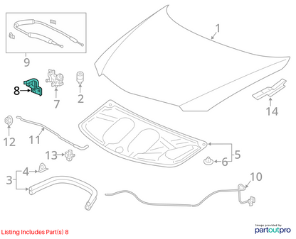 2019 - 2022 Acura ILX Hood Latch Lock Safety Catch 74125-TZ5-A01 OEM