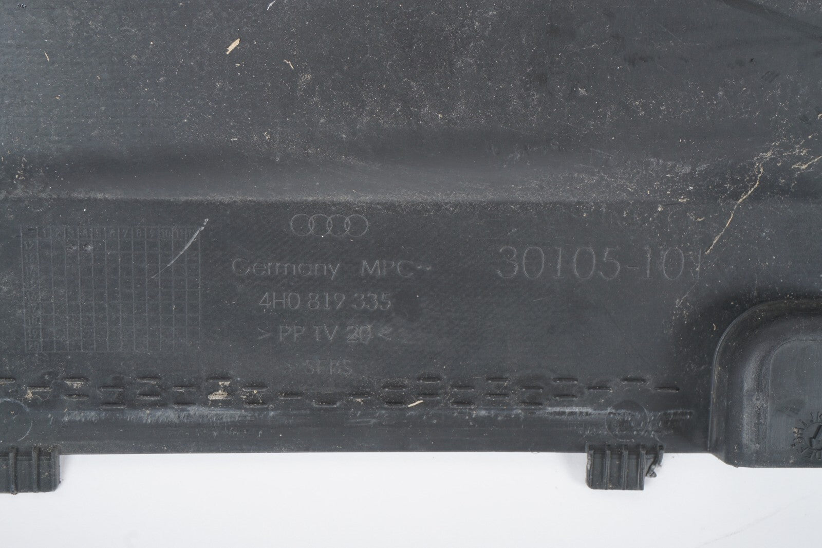 11-17 AUDI A8 A8L S8 FRONT LEFT SIDE COWL PANEL RAIN TRAY COVER PANEL OEM