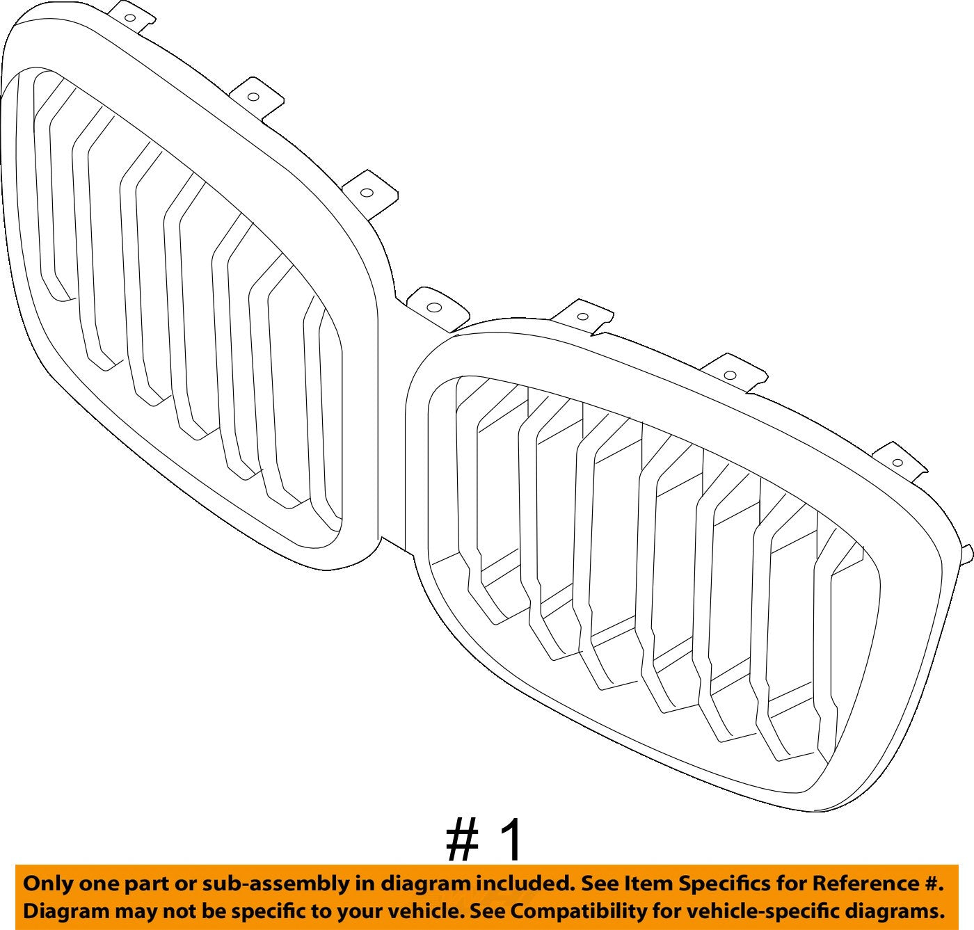 For 22-23 BMW G01 LCI X3 Shadowline Gloss BLACK FRONT GRILLE  51135A1AC56