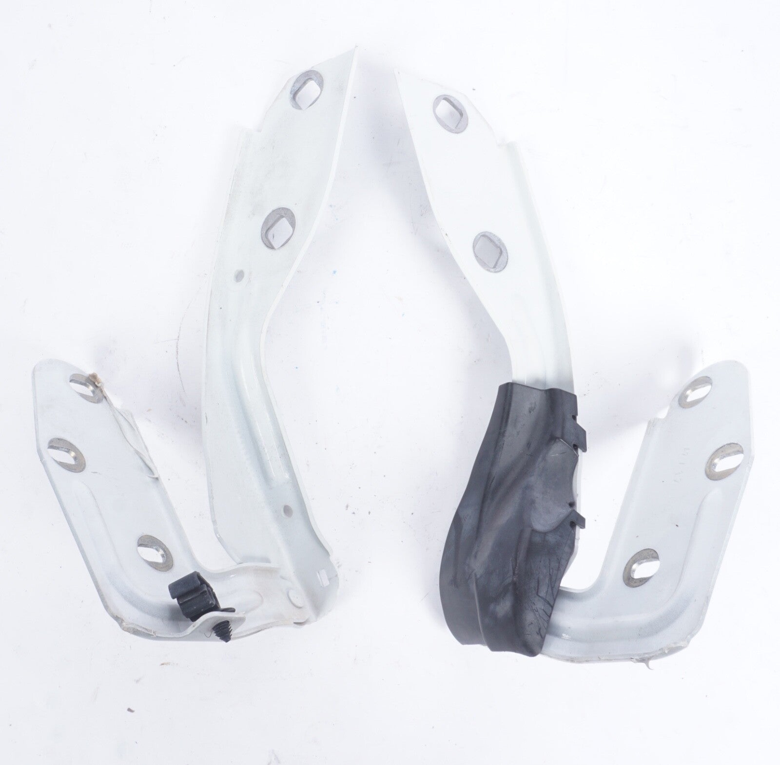 11-14 PORSCHE CAYENNE (958) FRONT LEFT & RIGHT HOOD HINGE SET OF 2 WHITE