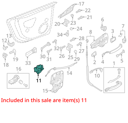 2012 - 2017 Audi 4G A7 Rear Right Door Lock Latch Actuator 4G0839016A Oem