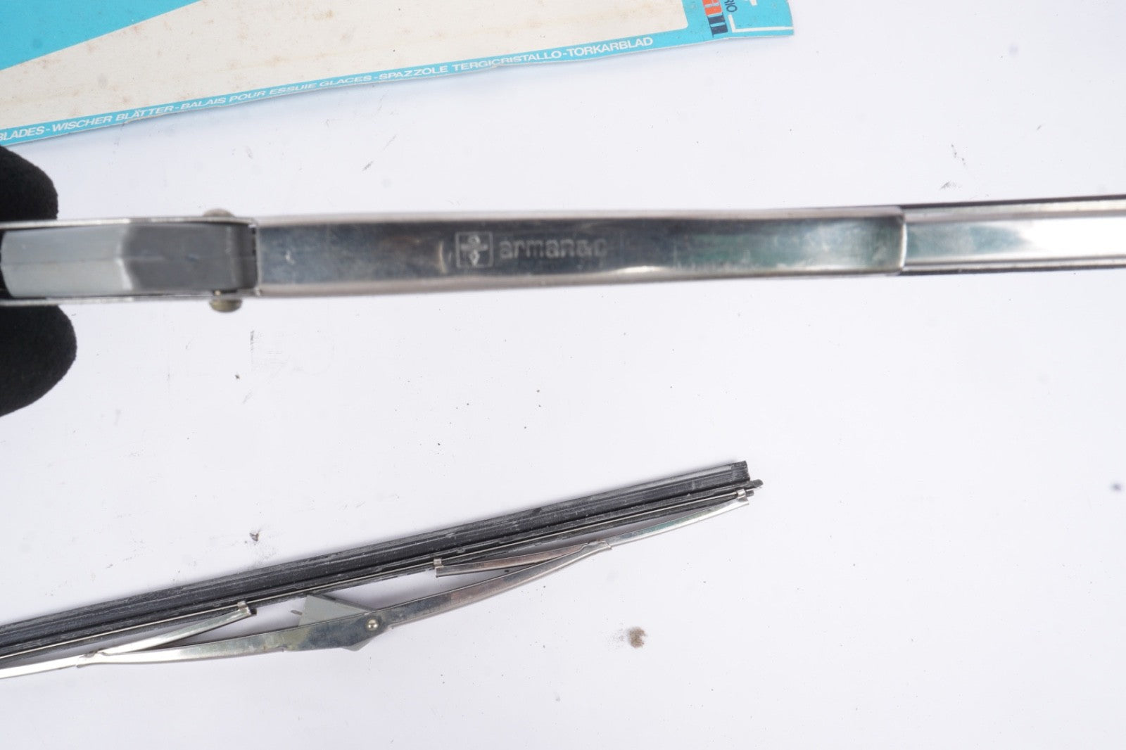 Pair Polished Windshield Wiper Blades For Mercedes W108 W111 W112