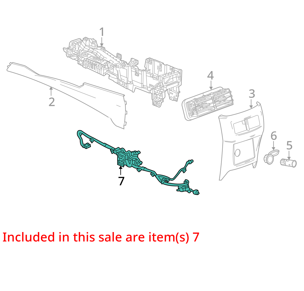 2020-2021 CADILLAC CT4 CENTER CONSOLE WIRE WIRING HARNESS 84755663 OEM