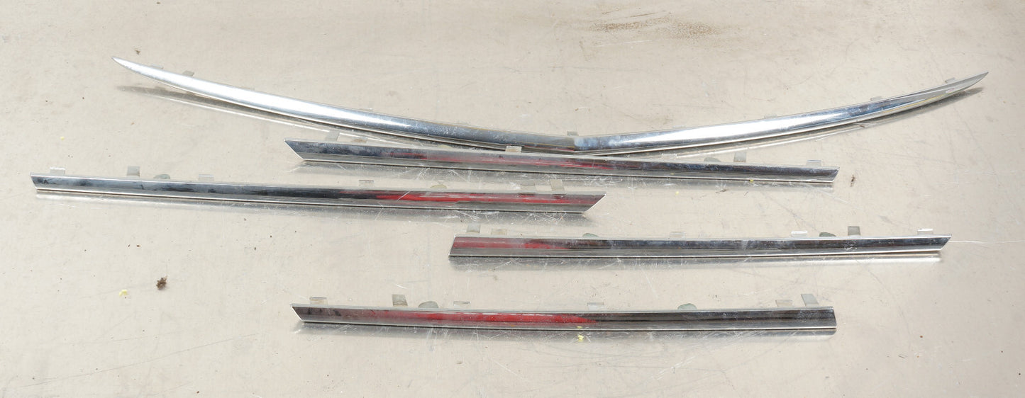 06-10 MERCEDES R350 R500 FRONT GRILL MOLDING STRIPS SET OF 5 OEM