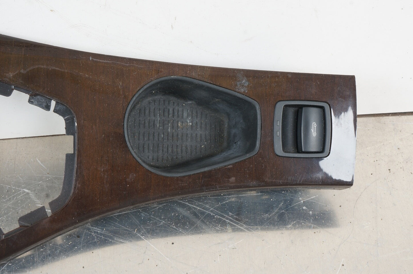 09-12 BMW 328i E90 Front Center Console Shifter Joystick Molding Bezel Wood OEM