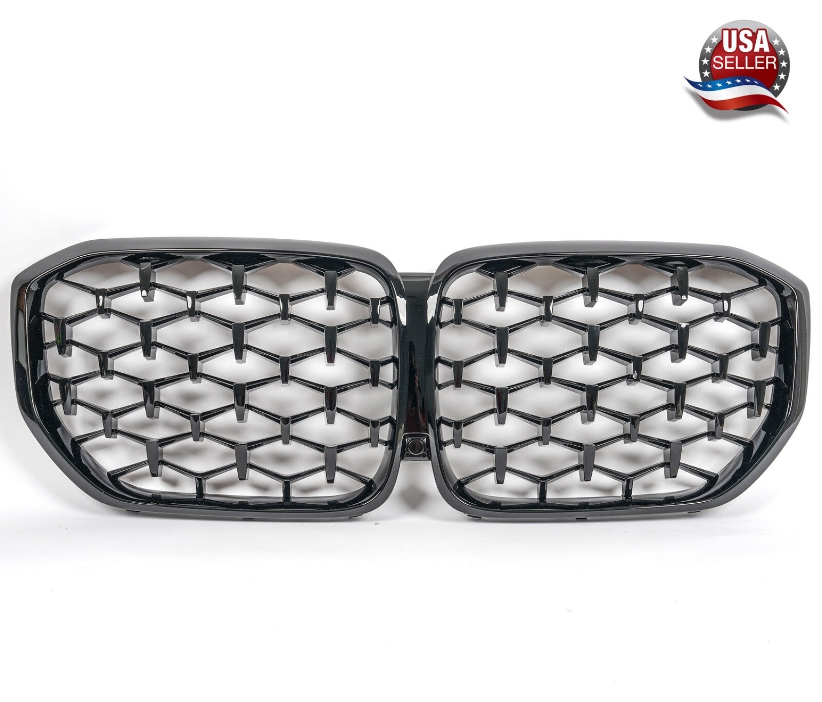 For 2019 - 2022 BMW X5 G05 Diamond Glossy Black Front Bumper Mesh Grille Grill