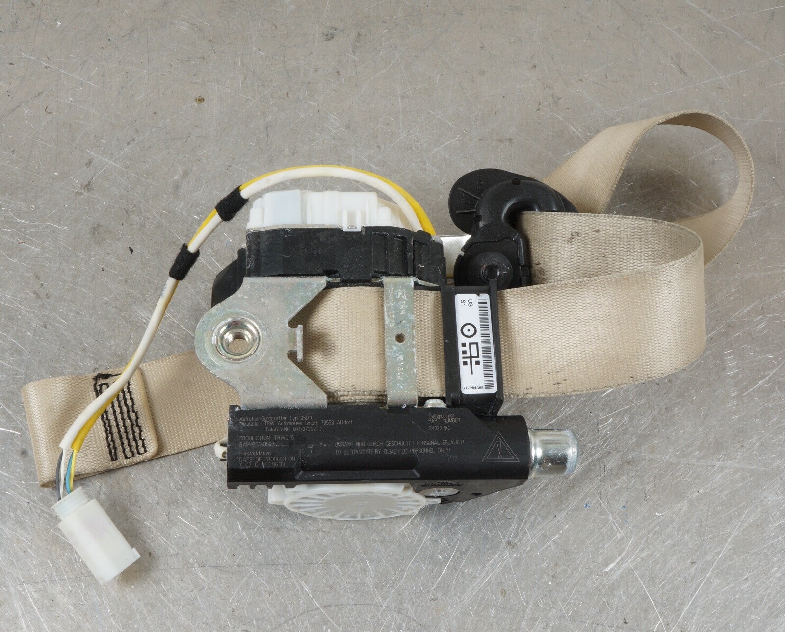 2008-2013 Bmw 328I 335I Coupe Rear Left Driver Side Seat Belt Beige