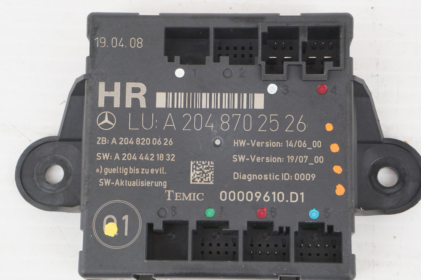 2008 - 2014 MERCEDES C300 W204 REAR RIGHT PASS SIDE DOOR CONTROL MODULE OEM