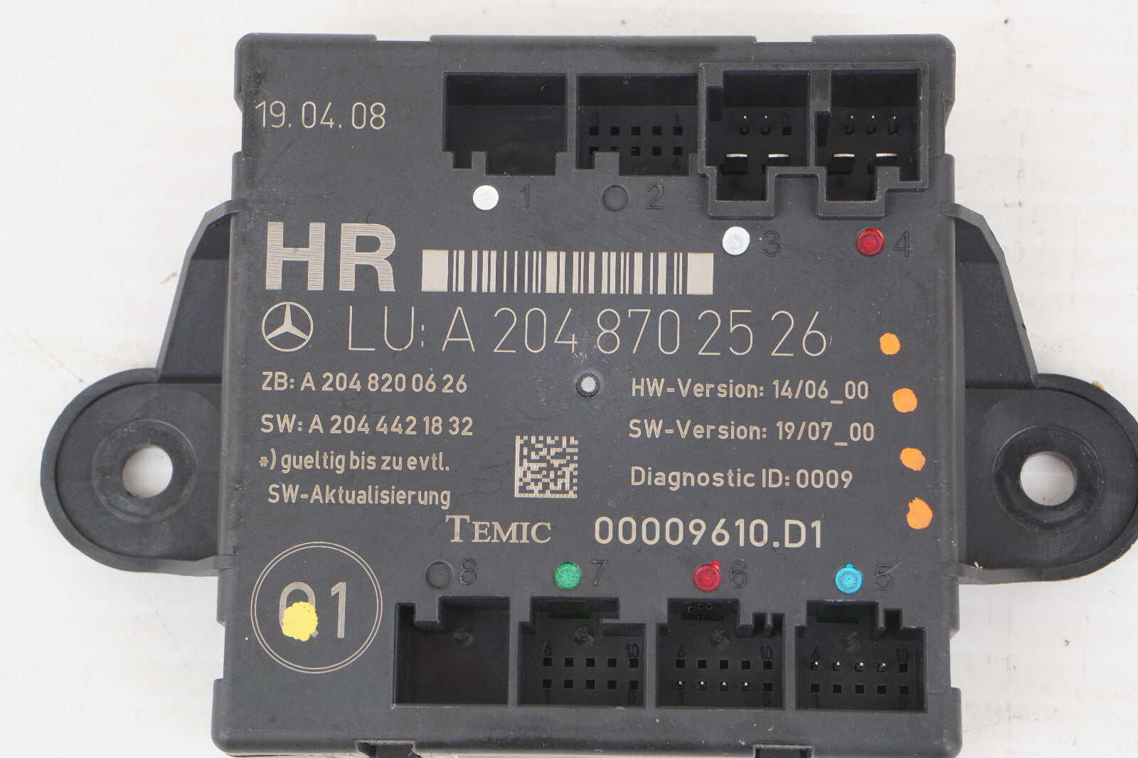 2008 - 2014 MERCEDES C300 W204 REAR RIGHT PASS SIDE DOOR CONTROL MODULE OEM