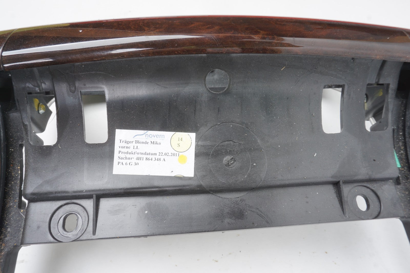 2011-2017 Audi D4 A8 A8L Center Console Top Wood Bezel Trim Cover Panel OEM