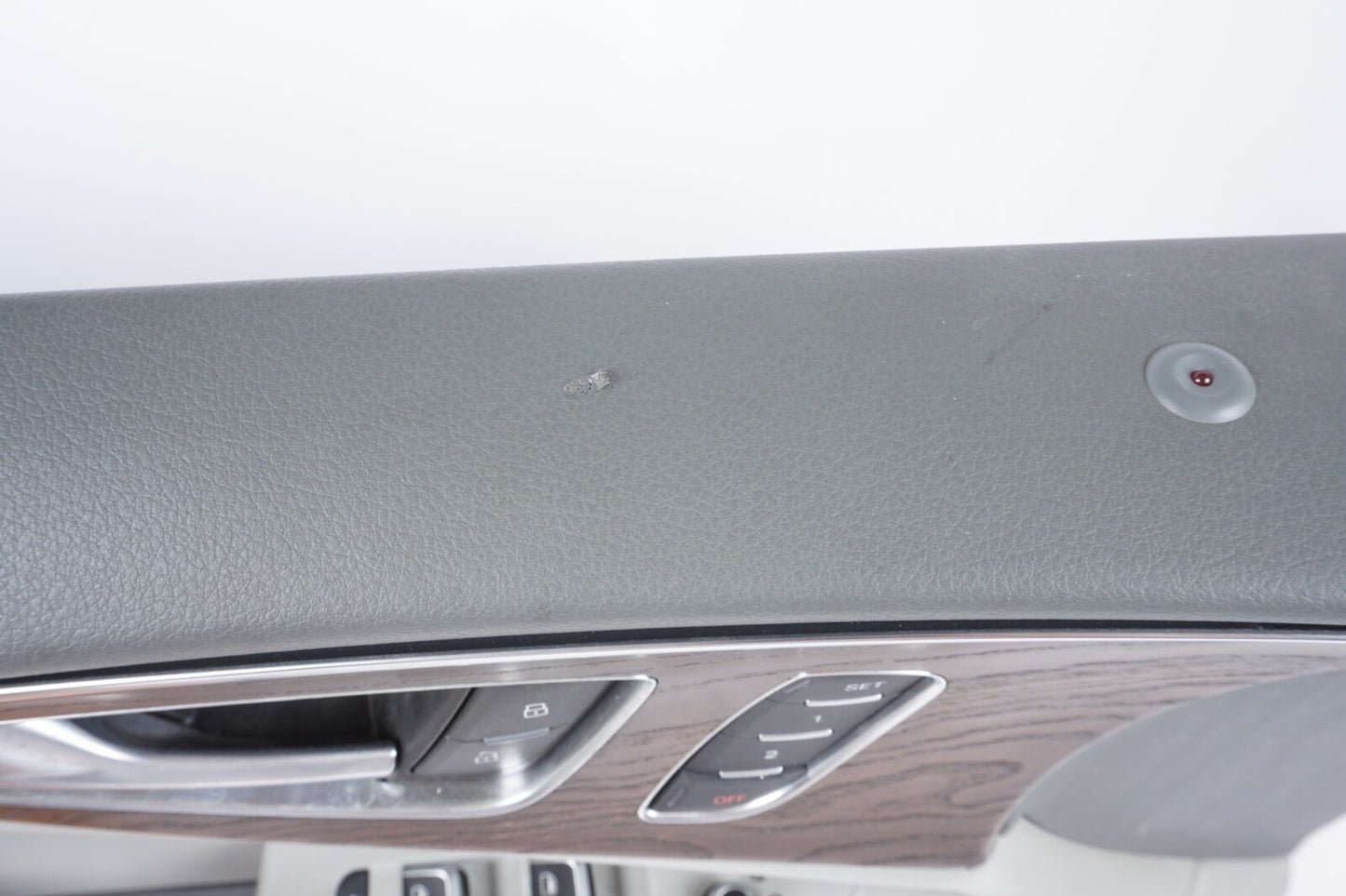 2012-2015 AUDI A7 FRONT LEFT DOOR TRIM PANEL GRAY LEATHER OEM