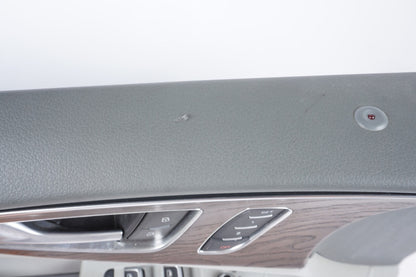 2012-2015 AUDI A7 FRONT LEFT DOOR TRIM PANEL GRAY LEATHER OEM