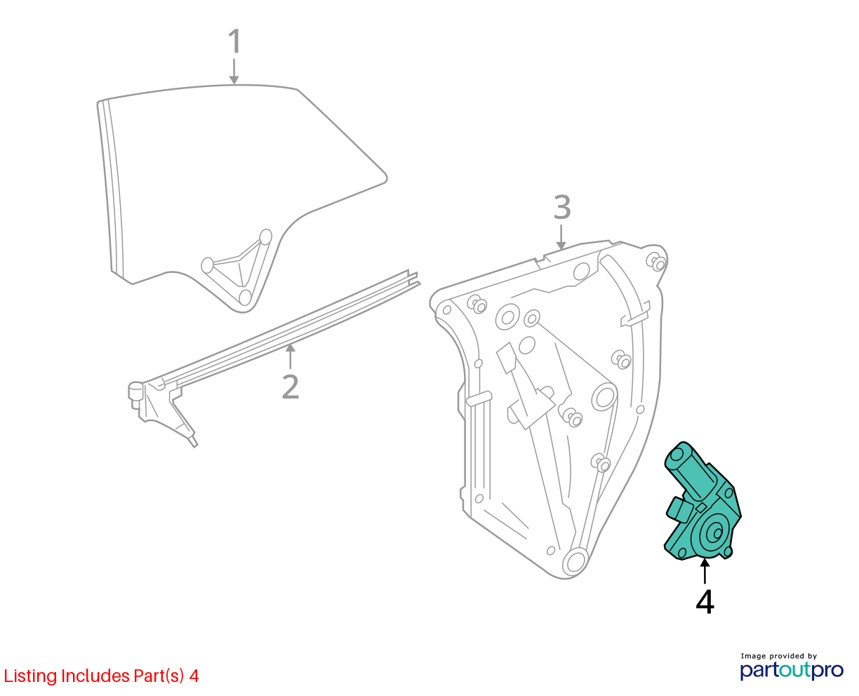 2010 - 2017 Mercedes E350 Coupe Convertible Front Left Window Regulator Motor