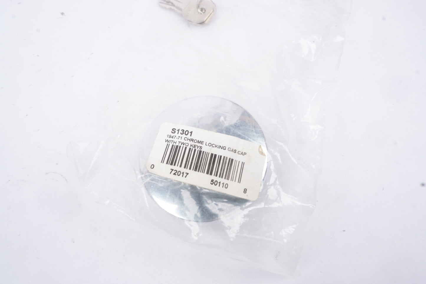 United Pacific S1301 Triple Chrome Vented Locking Gas Cap w/2 Keys