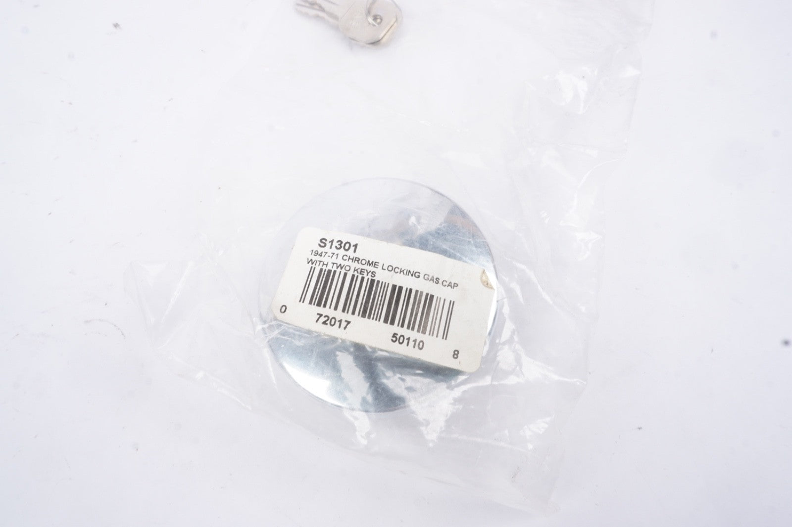 United Pacific S1301 Triple Chrome Vented Locking Gas Cap w/2 Keys