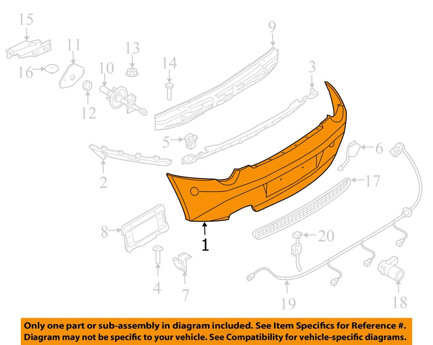 2006-2009 BMW E85 E86 Z4 3.0 Factory Rear Bumper Cover Trim BLUE