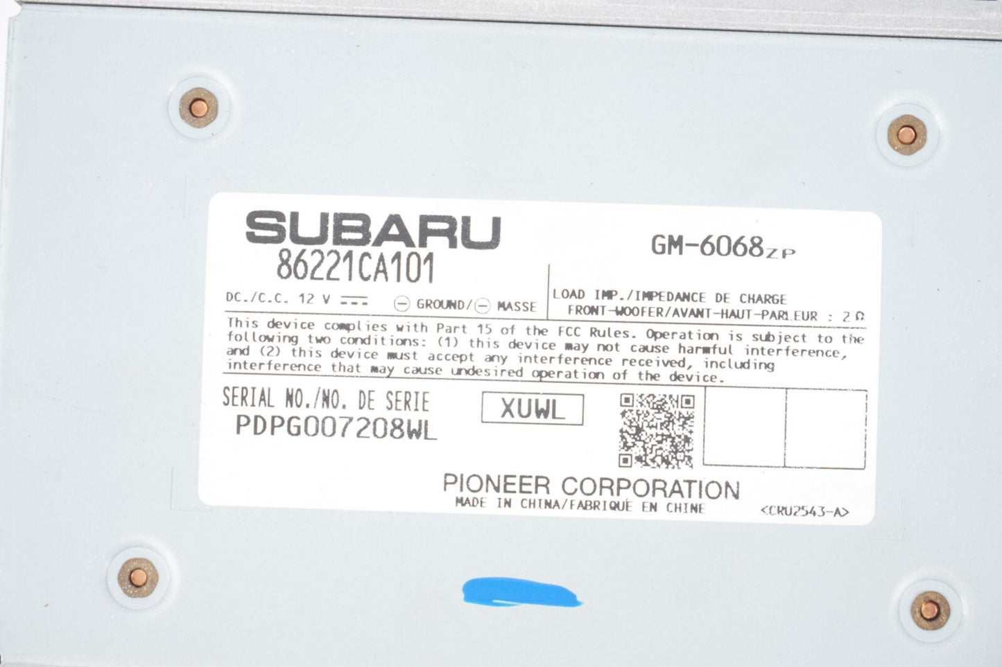 2013 - 2020 Subaru BRZ Pioneer Radio Amplifier 86221CA101 OEM