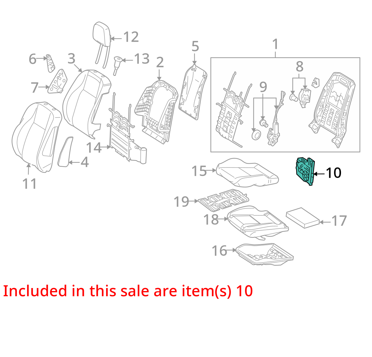 2007-2013 Mercedes Benz E350 Front Seat Power Head Rest Motor 0009700026 OEM